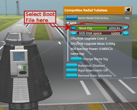 Figure of selecting a boot file